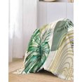 thumbnail image 2 of Boho Palm Tree Sofa Couch Covers for Dogs,Washable Sectional Couch Slipcovers for Loveseat with Tassel,Gold Tropical Green Leaves Dots Middle Century Non Slip Sofa Throw Cover Blanket Large 71x102, 2 of 8