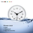 thumbnail image 7 of Waterproof Bathroom Shower Clock Mini Round Wall Clocks with Suction Cup, Black, 7 of 7