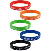 5 Pack - BLOOD THINNER Silicone Bracelet Wristbands