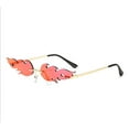 thumbnail image 1 of Fire Flame Sunglasses, Rimless Eyeglasses Wave Glasses Fire Shape Metal Eyewear, 1 of 4