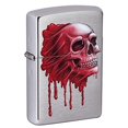 thumbnail image 1 of 2023 ZIPPO Blood Red Skull Design, Satin Chrome, 1 of 1