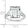 thumbnail image 5 of Sterling Silver Cheryl M Rhodium-Plated Fancy Emerald-Cut And Brilliant-Cut Cz Ringsize 6 (Width 12.15) - Jbsp, 5 of 5