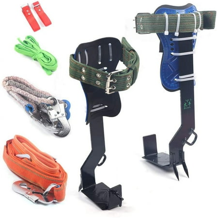 Tree Climbing Spikes Gear for Tree Work-Adjustable Belt Lanyard Rope Rescue Belt 2 Gears 220 lbs Load Capacity Tree Climbing Kit for Jungle Survival Hunting Fruit Picking