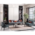 thumbnail image 4 of Michael Amini La Francaise Armless Velvet Accent Chair - Azure/Black, 4 of 12