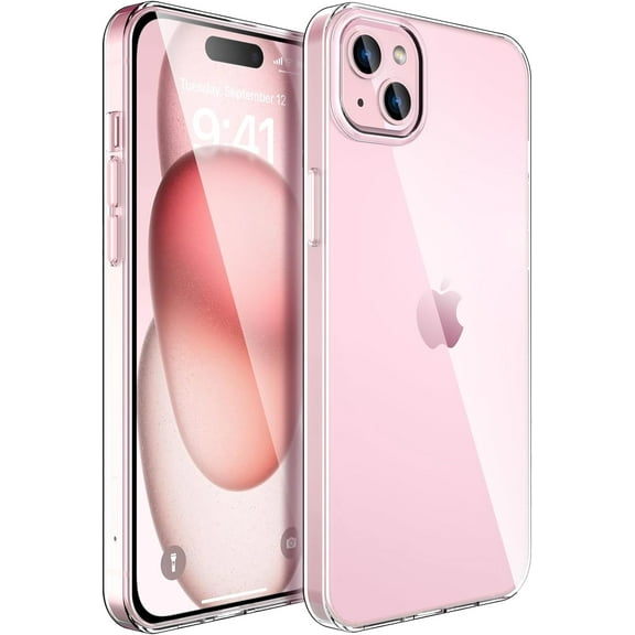 Crystal Clear Compatible with iPhone 15 Case.Soft Slim Fit Transparent Plastic TPU Protective Silicone Cover Phone Cases for iPhone 15 [Slim Thin & Comfort Grip] [Shockproof]