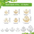 thumbnail image 4 of 48 tapas de flores de oro de 18 quilates con espaciadores, tapas de pétalos, cuentas sueltas de larga duración., 4 of 6