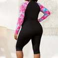 thumbnail image 6 of DHFJKG Womens Swimsuit Rash Guard One Piece Full Coverage Long Sleeve Zip Front Swimwear Floral Printed Bathing Suit For Swimming Diving Surfing Knee Length Cozy Beachwear, 6 of 7