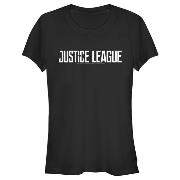 Junior's Zack Snyder Justice League Solid Logo  Graphic Tee Black Medium