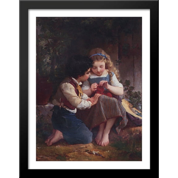 A Special Moment 28x36 Large Black Wood Framed Print Art by Emile Munier