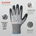thumbnail image 3 of Cut Resistant Gloves, MicroFoam Nitrile Coated, ANSI Cut level A3,Superior Grip Performance,Safety Work Gloves For Men and Women, Ideal for General Duty Work, KG21NB, 2 Pairs Grey, Small, 3 of 6