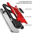 thumbnail image 7 of Hotpom for iPhone 17 Pro Max Case with 2 Pack Screen Protector, Dual Layer Rugged Shockproof Protection with 360° Rotating Stand, Red, 7 of 7