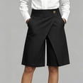 thumbnail image 3 of Bosfbaoi Women's Denim Skort Wrap Design Shorts Summer Button Waistband Streetwear Shorts, 3 of 8