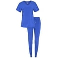 thumbnail image 2 of JEFFRICO Scrubs For Women Scrub Set V-Neck Scrub Top and Jogger Scrub Pants Lightweight 4 Way Stretch Soft 5 Pockets, 2 of 8