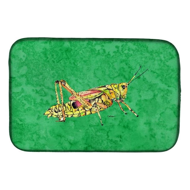 Carolines Treasures 8849DDM Grasshopper on Green Dish Drying Mat