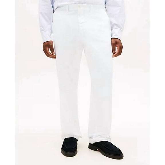 Tommy Hilfiger BRIGHT WHITE Men's Th Flex Custom-Fit Chino Pants, US 46W 30L