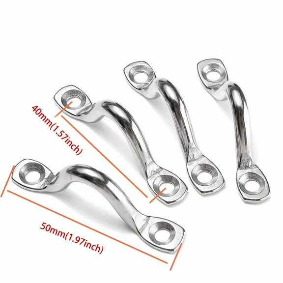 4Pcs 5mm Stainless Steel Wire Eye Strap Boat Marine Tie Down Hook Canopy