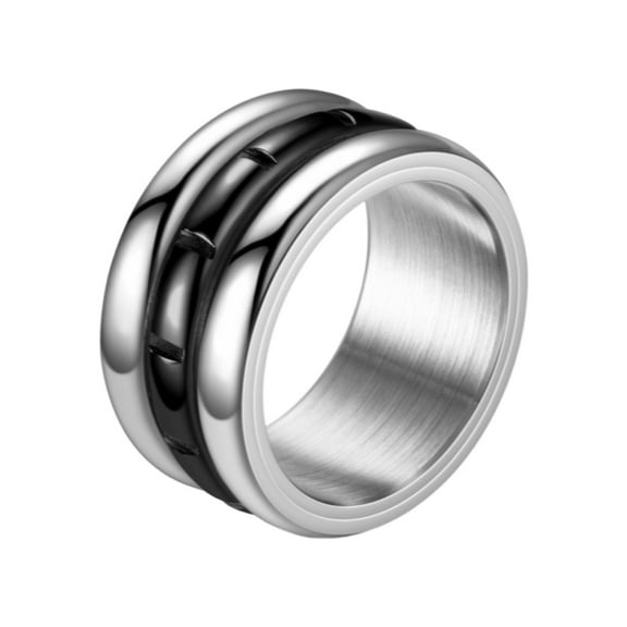 Ciwanning Elegant Stress Relief Spinner Rings for Women Stainless Steel Geometric Simple Rings Fashionable Everyday Wear Jewelry
