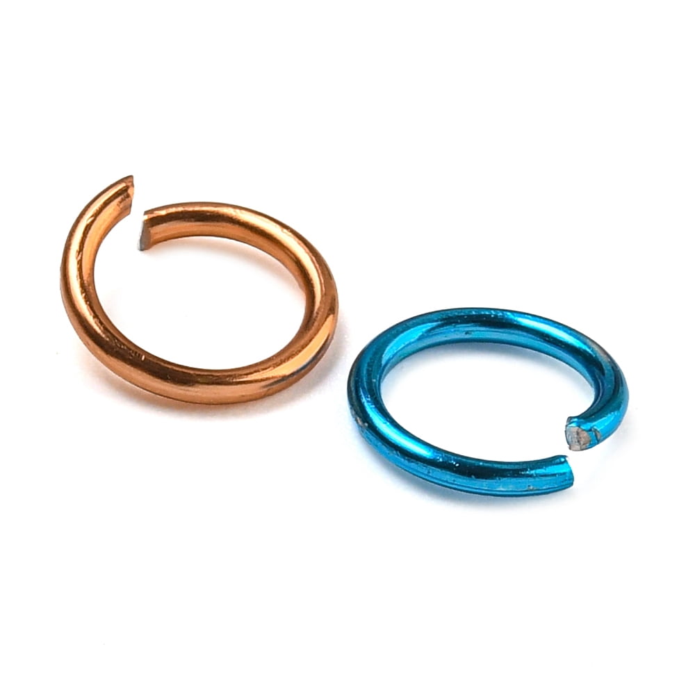 Aluminum Wire Open Jump Rings Mixed Color 6x0.8mm 4.4~5mm inner diameter about 350pcs/compartment about 8400pcs/box