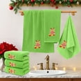 thumbnail image 2 of Deeceymbur Christmas Themed Embroidered Towels Set of 3 Cotton Bath Towels for Home Holiday Decor, 2 of 6
