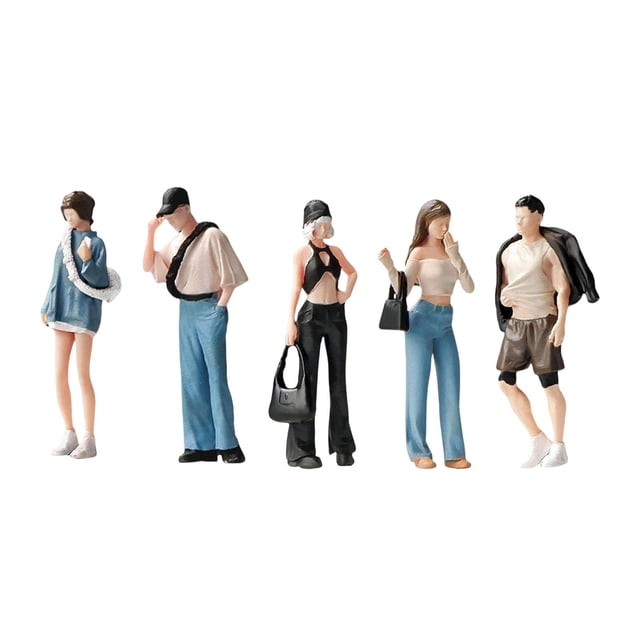 5 figuras a escala 1/64 de , modelos pequeños de moda para hombres y mujeres, adornos , figuras de resina pintadas a mano para escenas