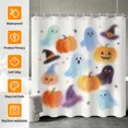 thumbnail image 2 of Tchckioa Halloween Shower Curtain,Privacy Protection Hooks Bath Curtain for Bathtub Decor,72x72,Blue White, 2 of 8