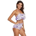 thumbnail image 3 of Ckdifva Purple Seashells Striped Womens High Waisted Bikini Set Two Piece Swimsuit Bathing Suits, 3 of 5