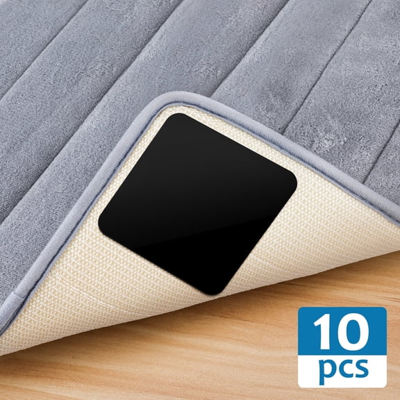 LIZEVINC 10PCS Rug Tape, Rug Gripper for Hardwood Floors, Anti-Slip Rug Grips, Double Sided Non-Slip Rug Pads, Under Rug Carpet Tape, Keep Your Rug In Place & Make Corner Flat