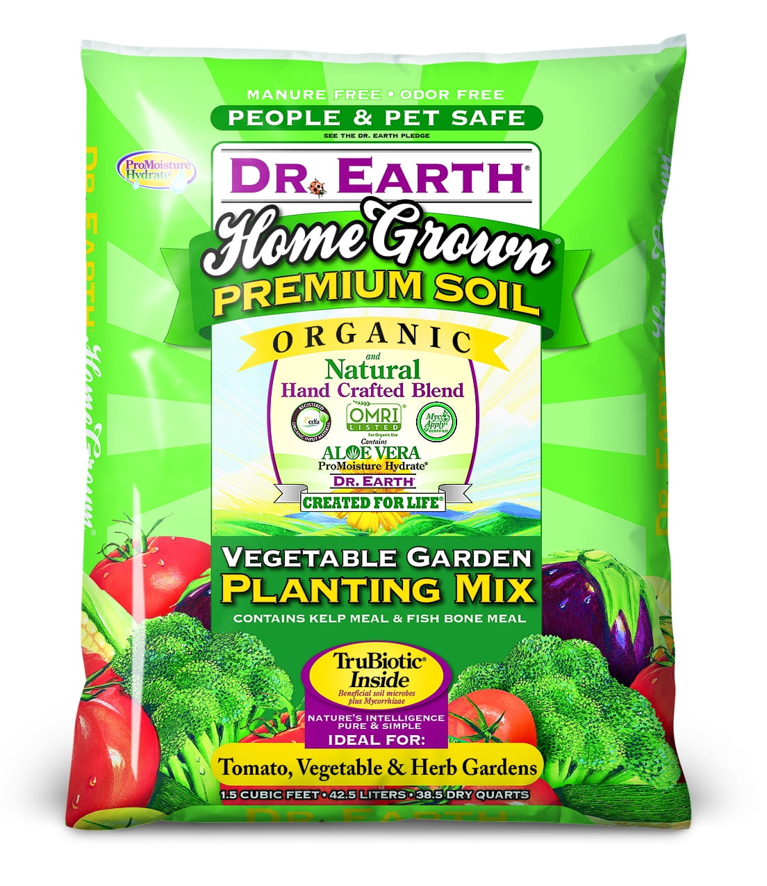 Dr. Earth Organic & Natural Home Grown Vegetable Garden Planting Mix, 1.5 CF