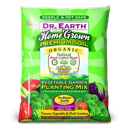 Dr. Earth Organic & Natural Home Grown Vegetable Garden Planting Mix, 1.5