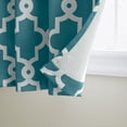 thumbnail image 3 of TOWN & COUNTRY EVERYDAY Ironwork Geo Trellis Sateen Indoor Curtains, Room Darkening Blackout, Grommet Top, Energy Efficient, 2-Pack Set, 52"x108", Teal, 3 of 10