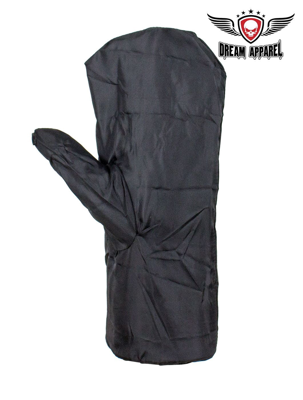 Dream Apparel Leather Gauntlet Gloves Motorcycle Winter Hand Gloves with Raincover Zipper Pocket