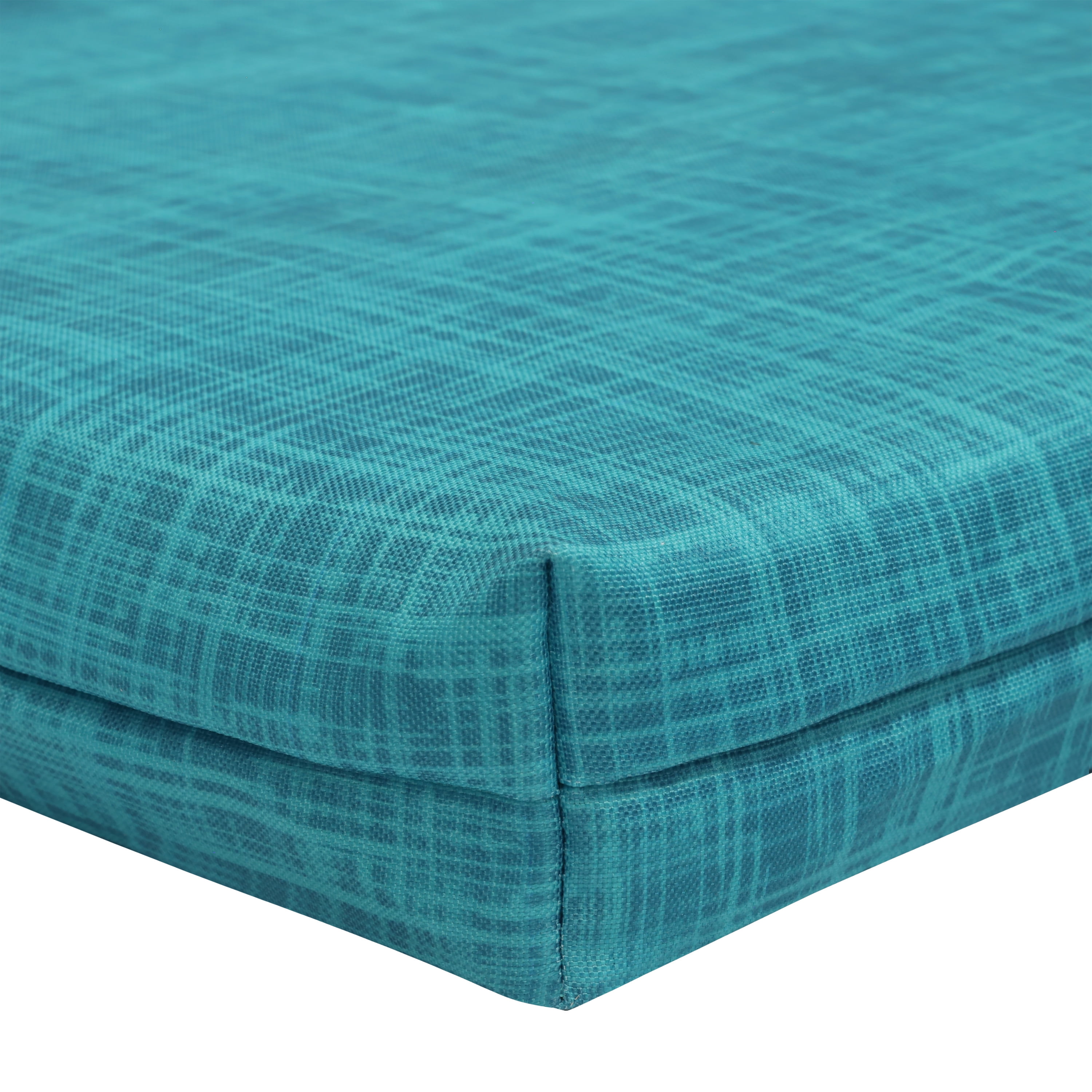 Outdoor Decor Aqua Textured Print Bench Seat Cushion 48 x 18 in