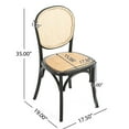 thumbnail image 3 of Rattan Seat Dining Chair Set of 2, Black Birch Wood Structure/No Assembly, Vintage Appeal in Dining Area, 3 of 7