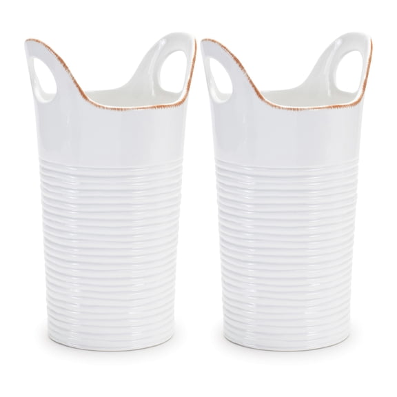 Melrose International Container (Set of 2) 6.5"D x 11.5"H Ceramic