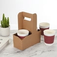 thumbnail image 5 of Uxcell 2 Cup Drink Carrier with Handle, Kraft Paperboard to Go Coffee Cup Holder, Portable Disposable Handled Drink Carriers White 20, 5 of 7