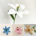 thumbnail image 2 of Mosey Hand-knitted Crochet Lily Bouquet Vibrant Color Non-fading Realistic Hand Woven DIY Craft Flower Gifts Home Wedding Decoration, 2 of 7