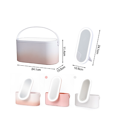 thumbnail image 2 of Miroir de Courtoisie à LED Alimenté par Usb avec Couleur Dégradée et Compartiment de Rangement Intégré, Lumière Douce pour une Véritable Réflexion de Maquillage, Design Compact (24,1x10,5x11,4cm) pour l'Organisation et le Bureau des Petits Objets, 2 of 6