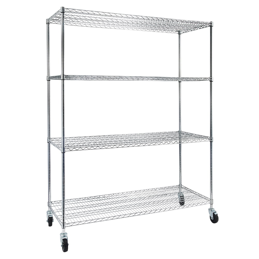 Lowestbest 4-Wire Shelving Metal Storage Rack Adjustable Shelves, Standing Storage Shelf Units with Wheels for Laundry Bathroom Kitchen Pantry Closet(59.45" * 24.41" * 7.09", Silver-G) Lowestbest 4-Wire Shelving Metal Storage Rack Adjustable Shelves, Standing Storage Shelf Units with Wheels for Laundry Bathroom Kitchen Pantry Closet(59.45" * 24.41" * 7.09", Silver-G)