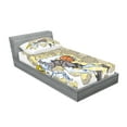 thumbnail image 2 of Ambesonne Animal Fitted Sheet & Pillow Sham Set, Farm Sheep Basketball, Twinxl, Tan and Grey, 2 of 2