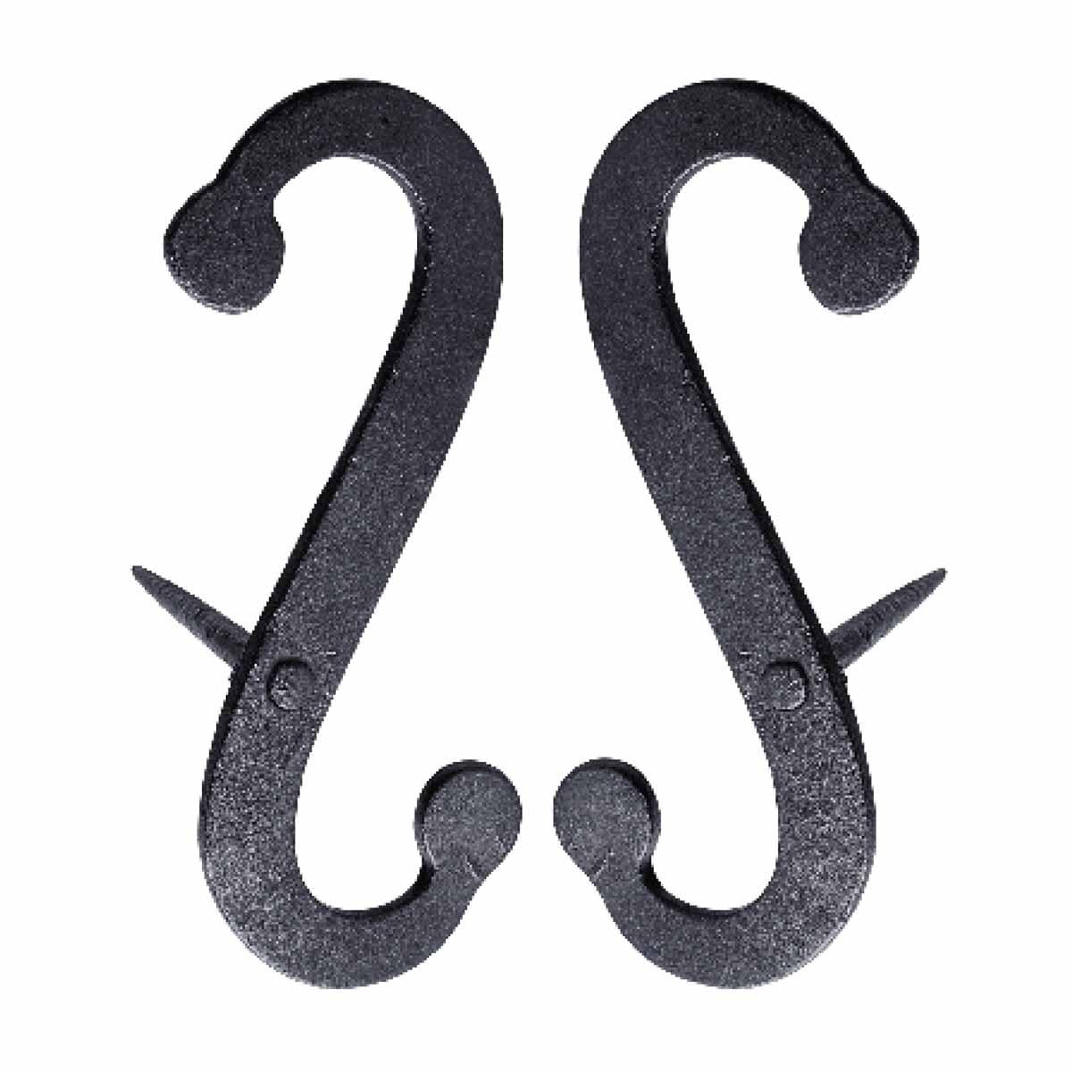 Renovators Supply Shutter Dogs Pair 6.25 in Black Decorative S Shaped