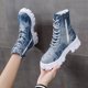 thumbnail image 3 of NECHOLOGY Botas Mujer Adulto Femenino Zapatos Botines de mujer Slip-on Retro Transpirable Botas de mujer de suela gruesa Zapatos de botas de mujer (Sky Blue, 6.5), 3 of 6