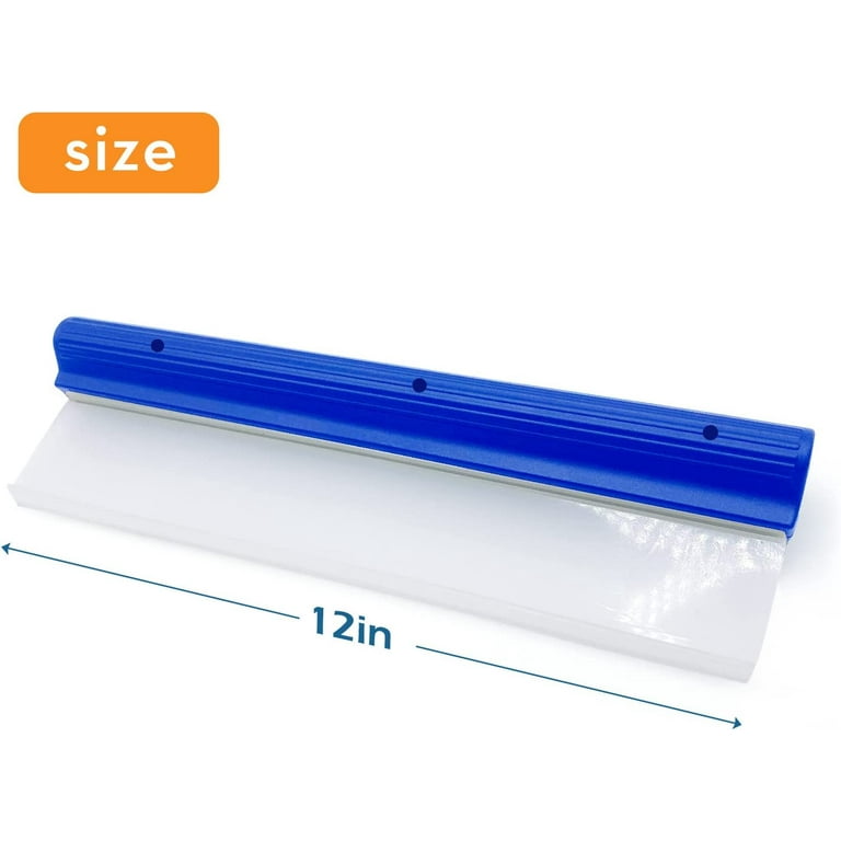 NOGIS Car Squeegee 12 Inch Flexible T-Bar Water Blade Silicone Squeegee for  Car or Home Glass Blue Handle（Blue）