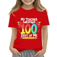thumbnail image 3 of Mercatoo 100 Days of School T-Shirt for Kids, Boys Girls Fun Letter Print Cotton Tee, Fruit Graphic Back to School Tops, 3 of 5