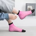 thumbnail image 2 of Pofeuu Breast Cancer Pink Ribbons Awareness Print 30cm Socks, Adult Running Hiking Socks for Youth and Adult, 2 of 7