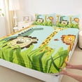 thumbnail image 3 of Castle Fairy Child Teens Cute Lion Giraffe Queen Sheet Sets,Botanical Leaves Bed Set, 3 of 7