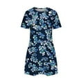 thumbnail image 5 of Xixinqiwan No Boundaries Women Dress Plus Size,Women's Short Sleeve Crew Neck Floral Print Dress,Comfy Lightweight Dress Daily Wear, 5 of 5