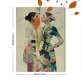 thumbnail image 3 of Floral Fashionista Portrait Canvas Print Wall Art for Living Room Bedroom Office Hotel Cafe, 3 of 8