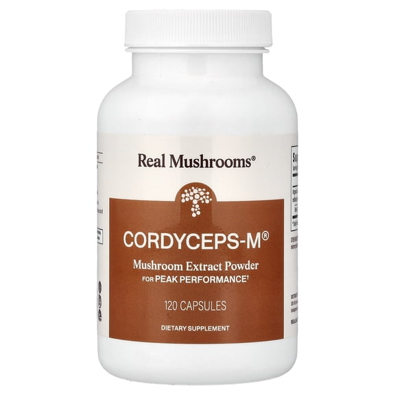 Real Mushrooms Cordycep-M®, Mushroom Extract Powder, 120 Capsules