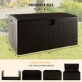 thumbnail image 3 of Costway 130 Gallon Patio Deck Box Outdoor Waterproof Storage Container for Tools Toys Brown, 3 of 10