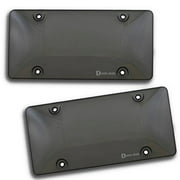 Zento Deals Clear Smoked License Plate Shields - 2-Pack - License Plate Clear Smoked Shields Covers